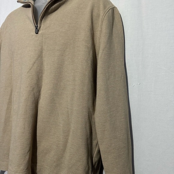 Van Heusen beige quarter zip pullover sweater, size M - Picture 2 of 5